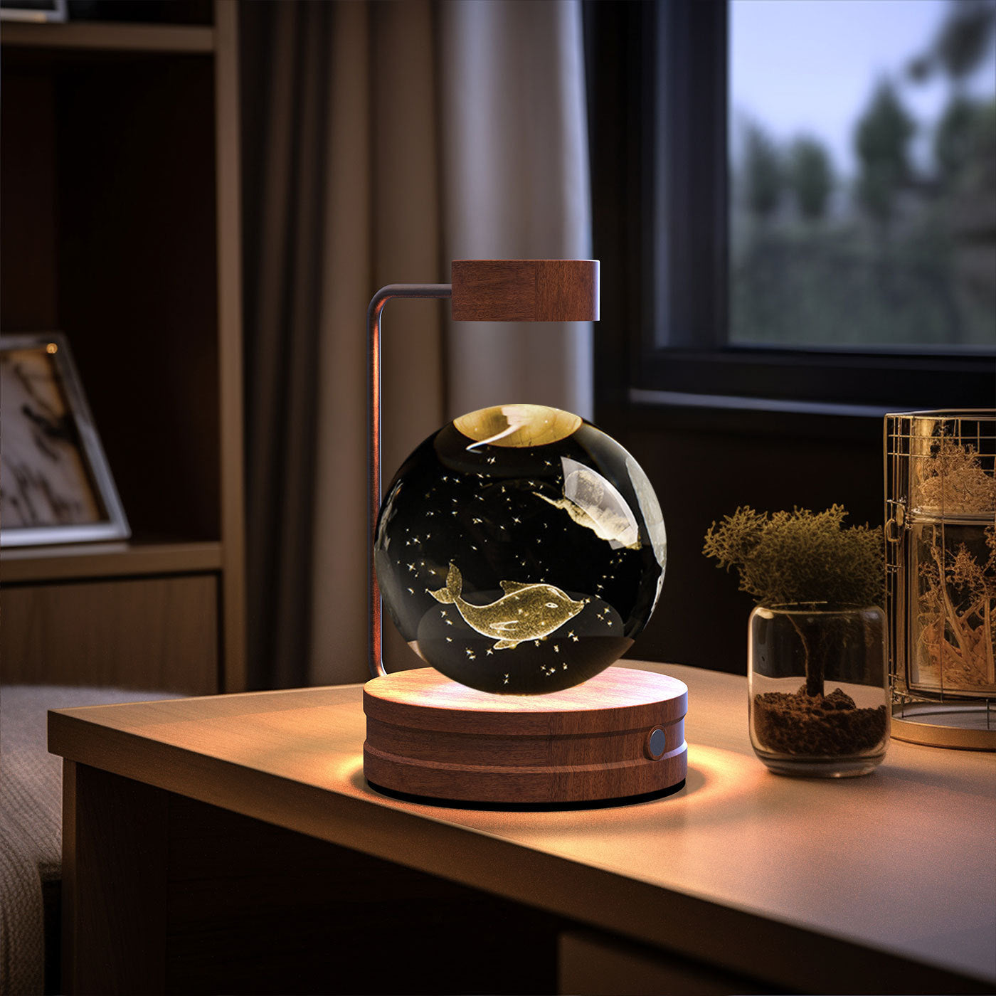 Crystal Ball Cosmic Indoor USB Bedside Night Light Lamp