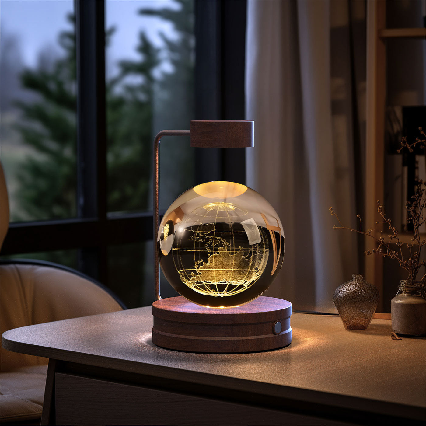 Crystal Ball Cosmic Indoor USB Bedside Night Light Lamp