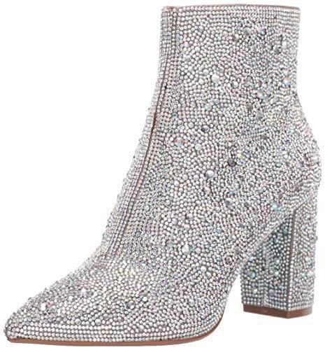 Rhinestone Sparkling Glitter Pointed Toe Women's Platform Zipper Ankle Boots