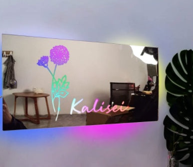 Personalized Customized Name LED Light Up Neon Sign Mirror