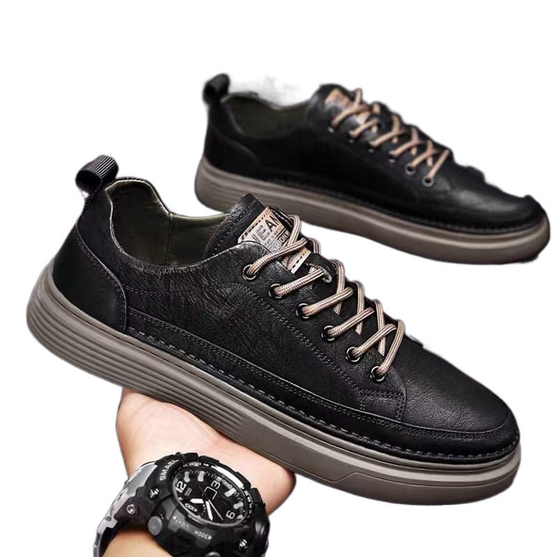 Men's Leather Lace-Up Oxford Style Sneakers