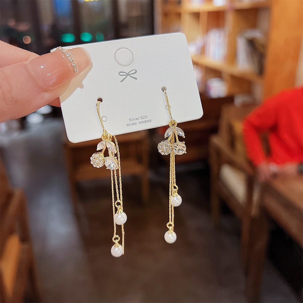 Assorted Hanging Sterling Silver/Gold Needle Light Rhinestone Pearl/Tassel Earrings