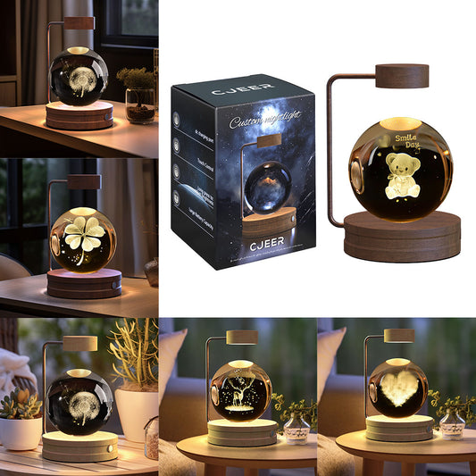 Crystal Ball Cosmic Indoor USB Bedside Night Light Lamp