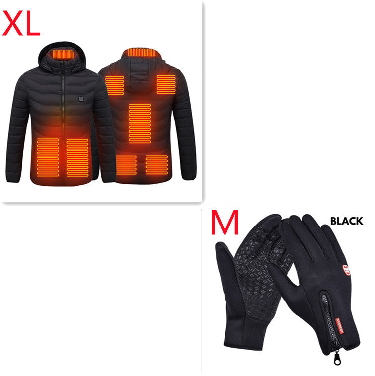Men's Heated USB Electric Cotton Down Thermal Cotton Puffer Down Jacket