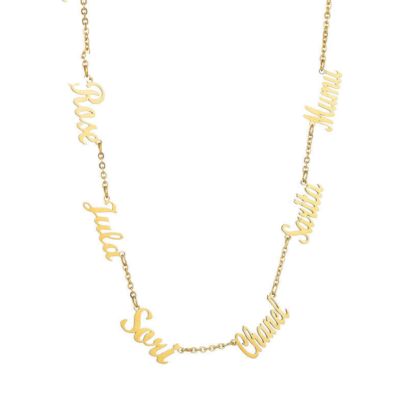 Customized Unisex Personalized Multiple Name Chain Necklace