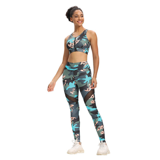 Women's Fashion Camoflauge Print Yoga Leggings OR Zipper Sports Bra-SOLD SEPERATELY