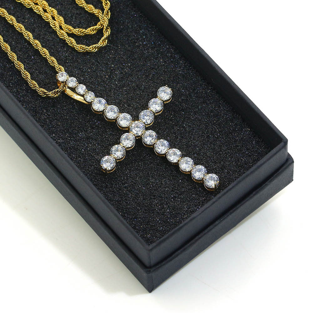 Cross/Ankh Design Hip-Hop Zirconia Chain Necklace