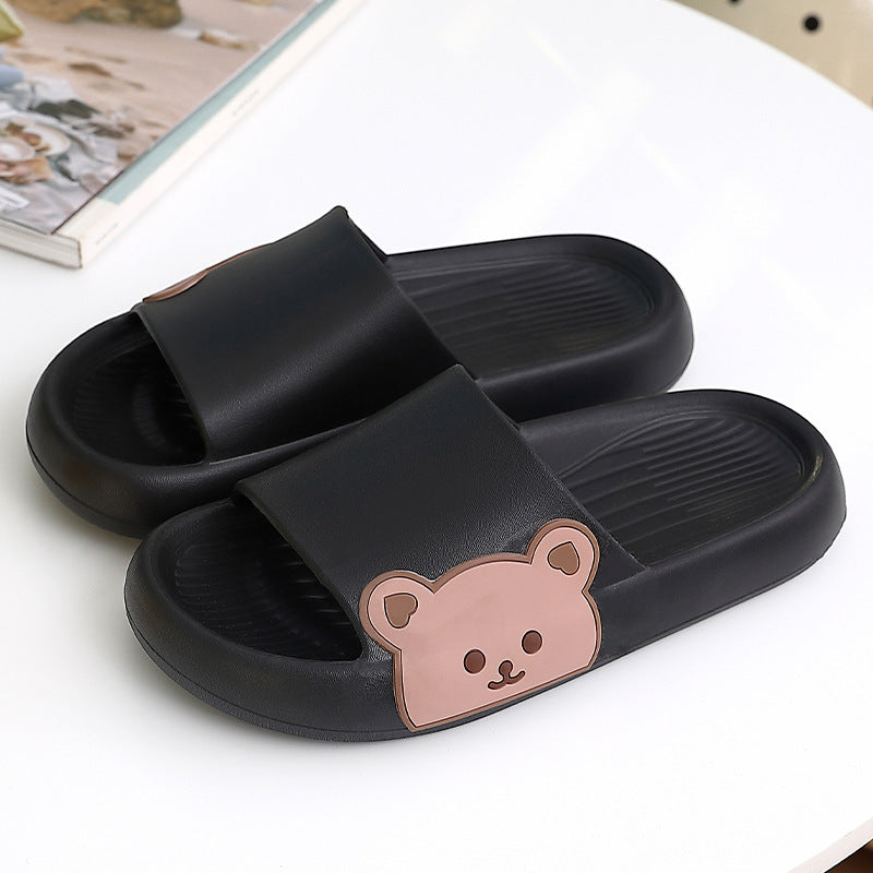 Unisex Teddy Bear/Bunny Thick Sole Flip-Flop Slipper Slides