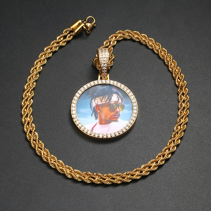 Personalized Customized Hip-Hop Pendant Photo Twist Gold/Silver Chain