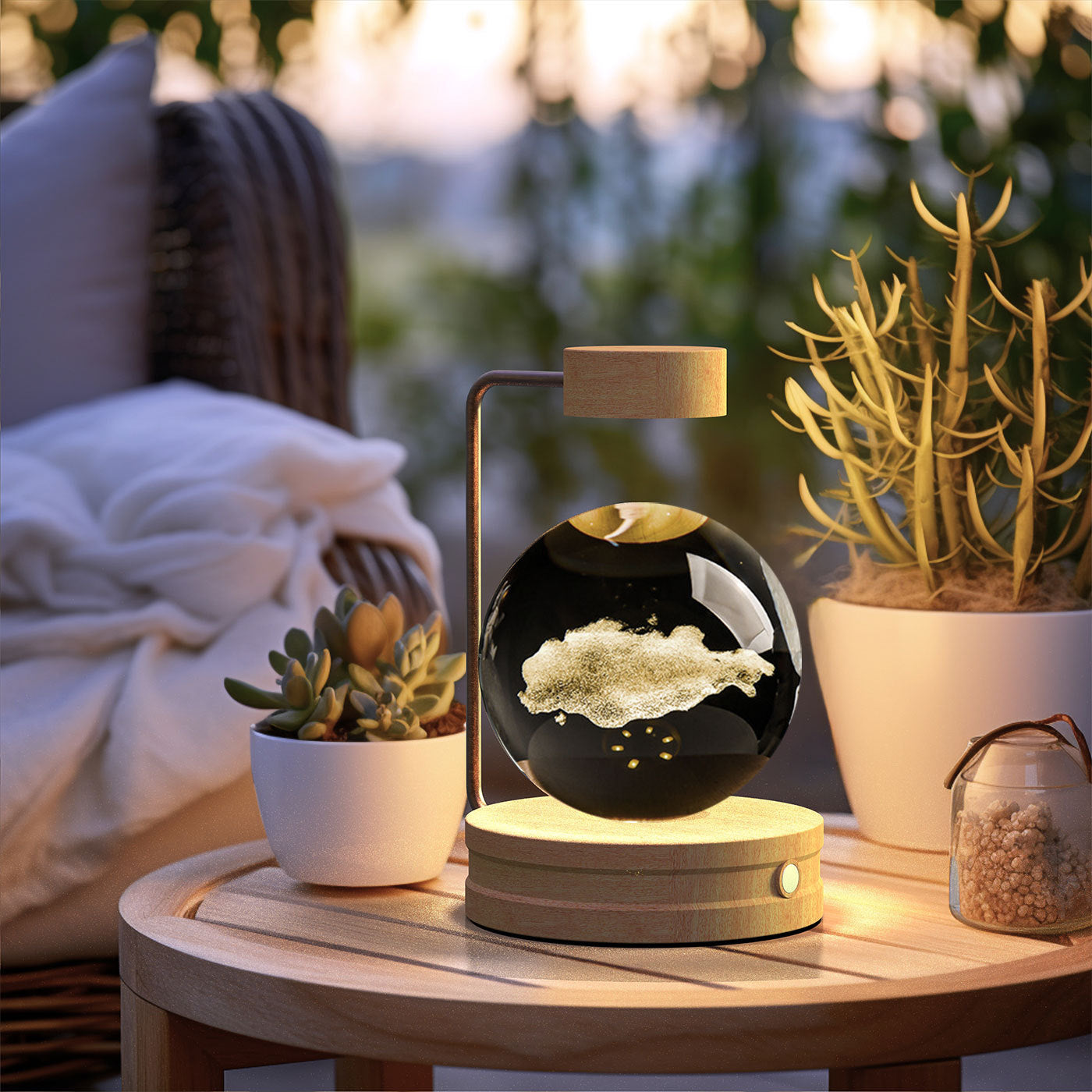 Crystal Ball Cosmic Indoor USB Bedside Night Light Lamp