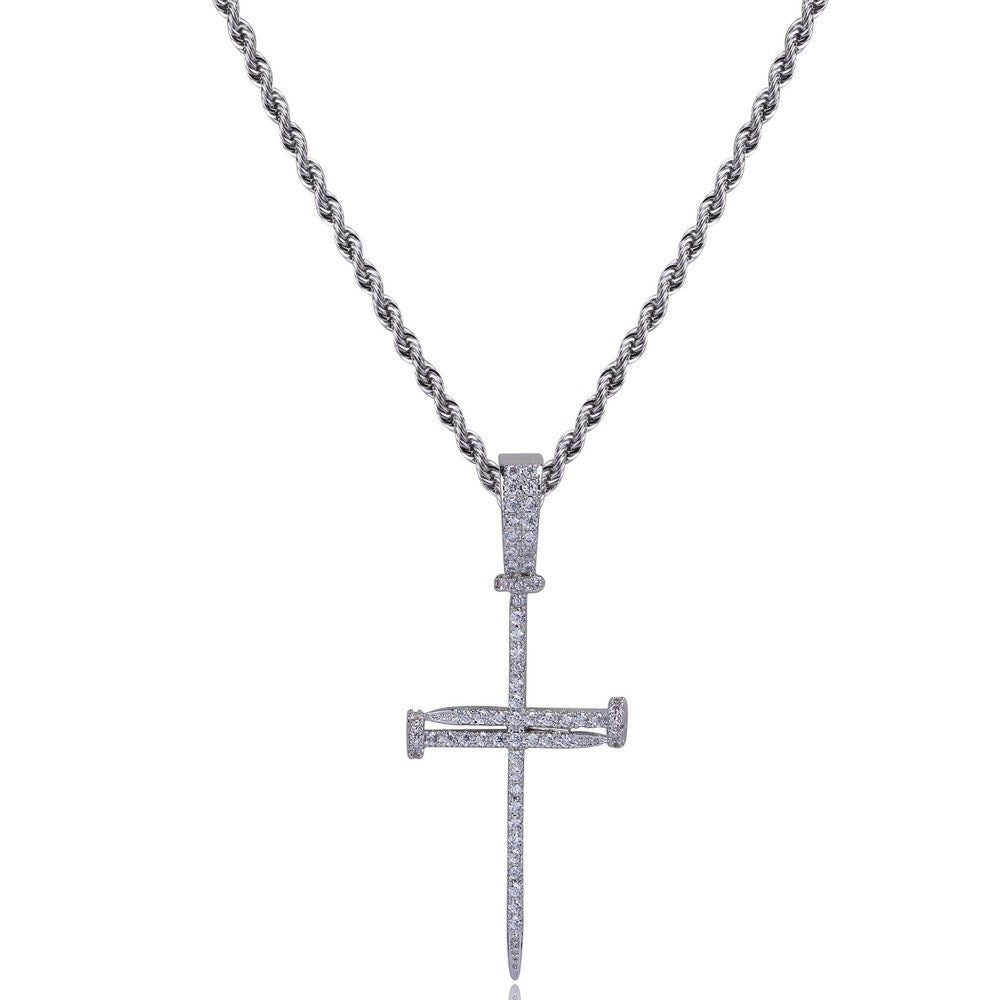 Cross/Ankh Design Hip-Hop Zirconia Chain Necklace