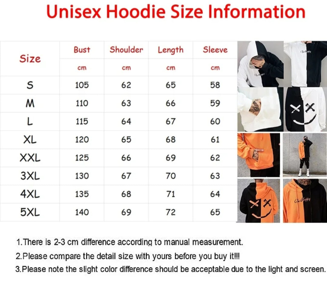 Colorblock Men's Smiley Face Print Patchwork Hip Hop Pullover Streetwear Hoodie Sweatshirt