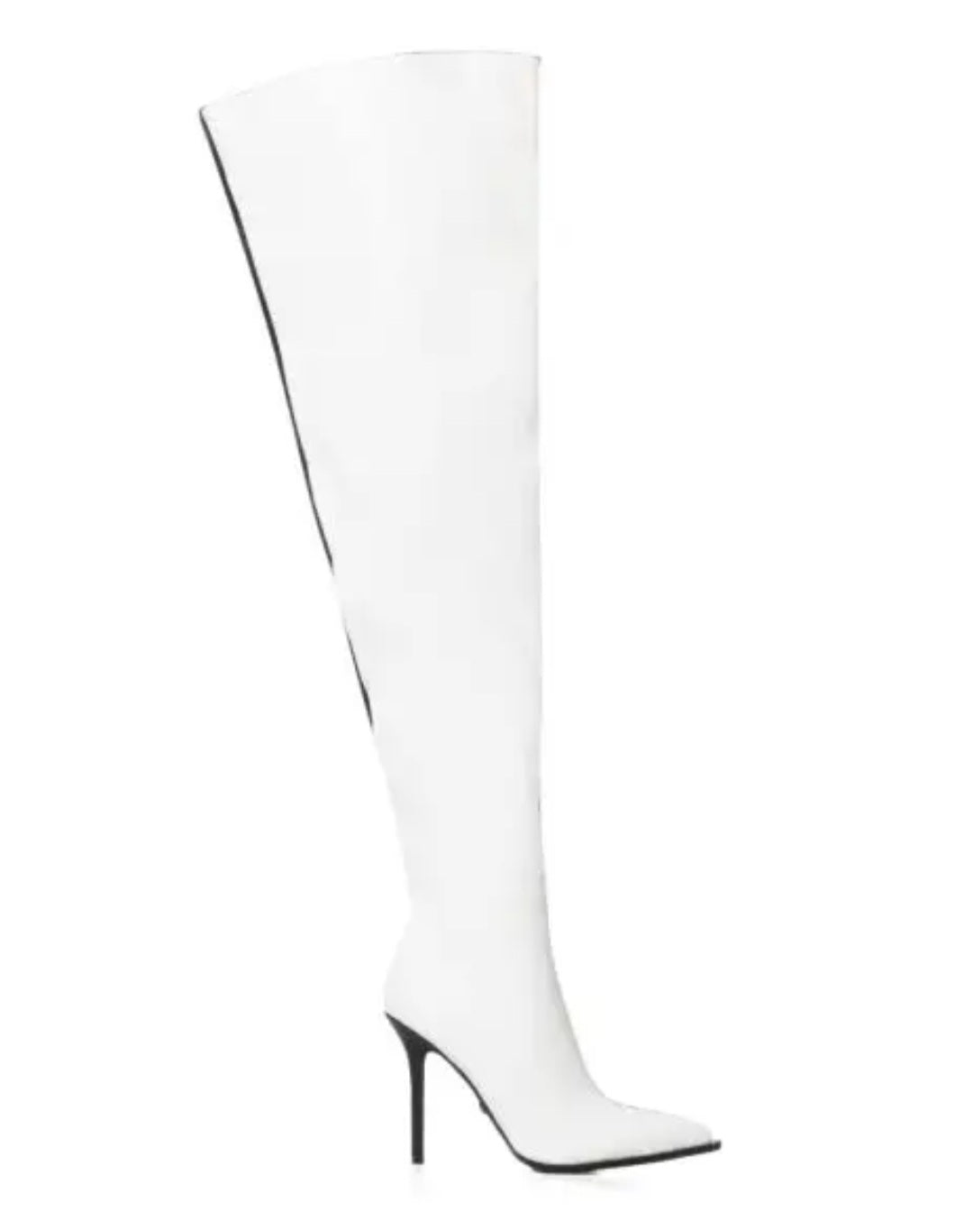 Colorblock 2-Tone Stiletto Heel Over-the-Knee Pointed Toe Side Zipper Boots