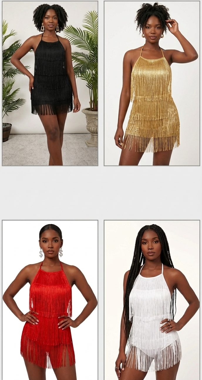 Backless Tassel Fringe Women's Sleeveless Shorts Romper