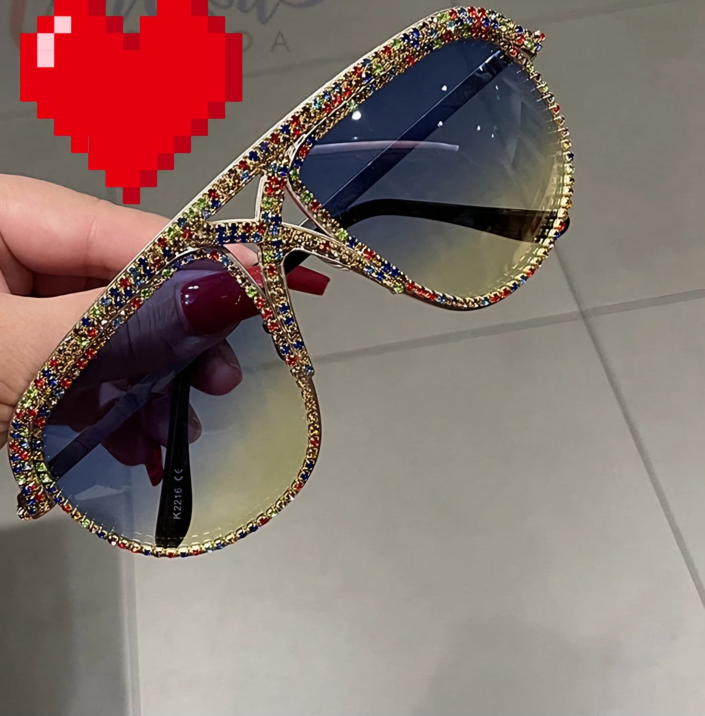 Metallic Iced Out Women's Criss-Cross Rhinestone Encrusted Oversized Shield Sunglasses