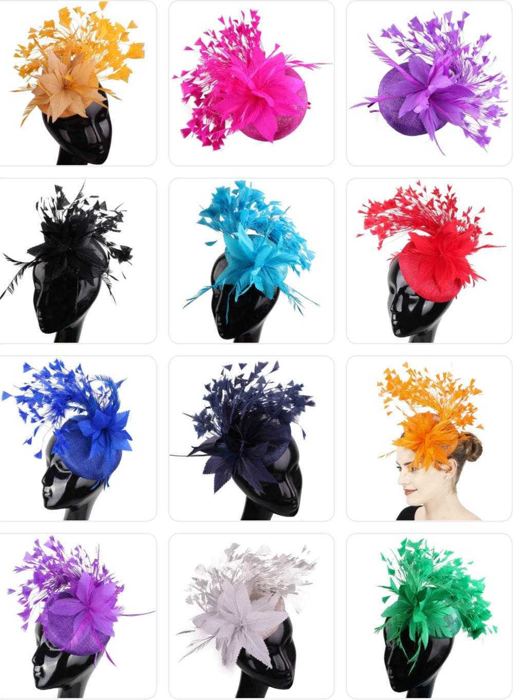 Floral Feather Detail Church/Wedding/Kentucky Derby Women's Fascinator Fedora Hat
