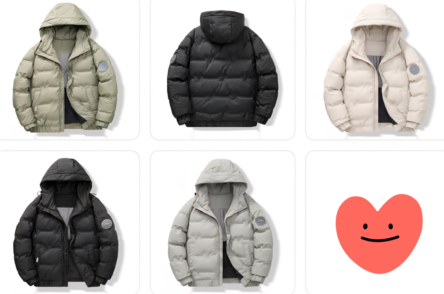 Men's Padded Ribbed Zipper Down Hip-Hop Hoodie Jacket