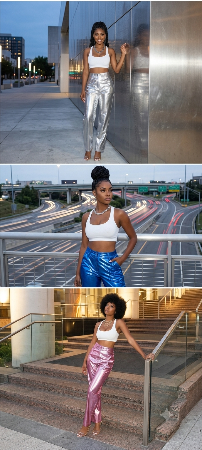 PU Leather Candy Color High Waisted Women's Streetwear Pants