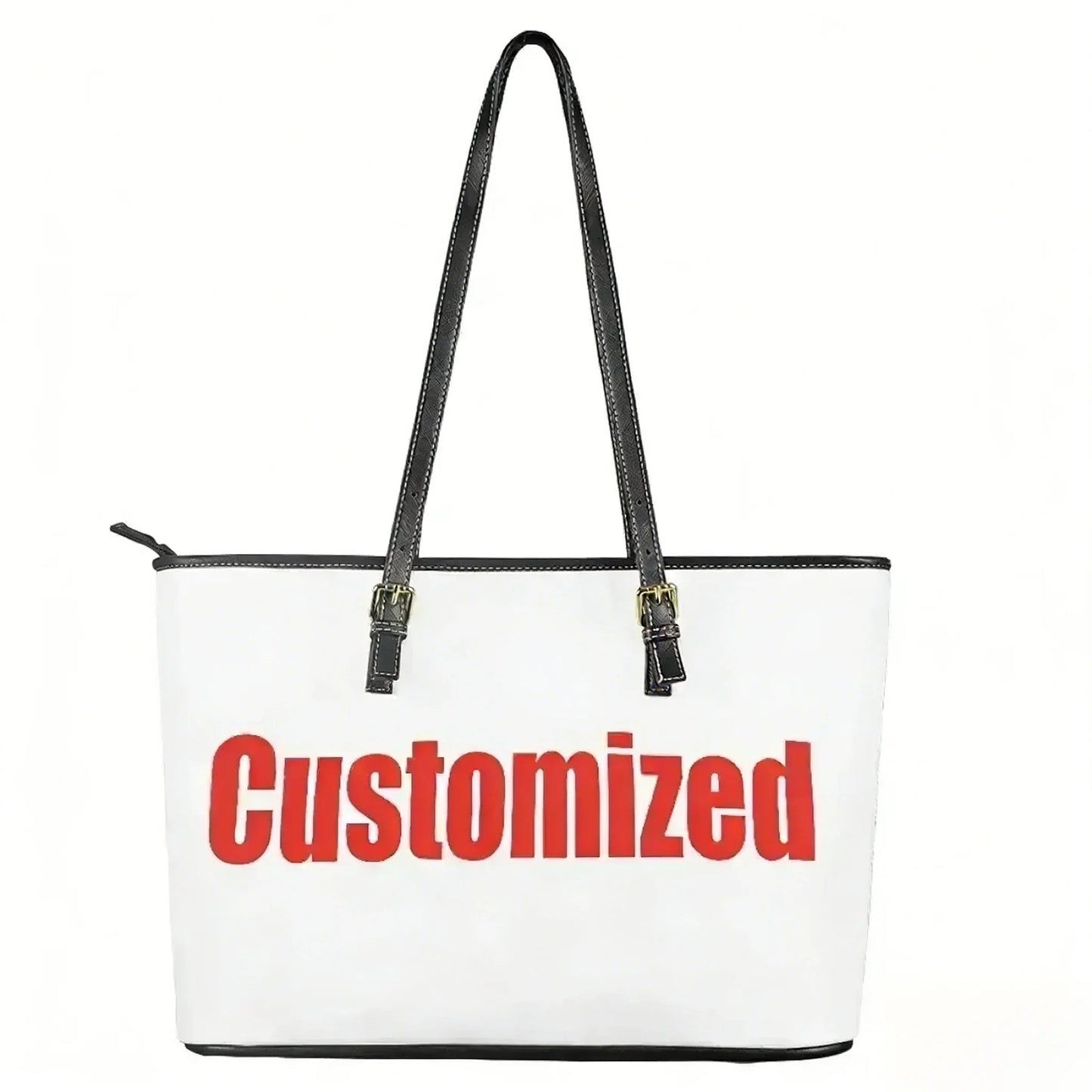 Black Princess Print CUSTOMIZED Leather Large Capacity Tote Bags