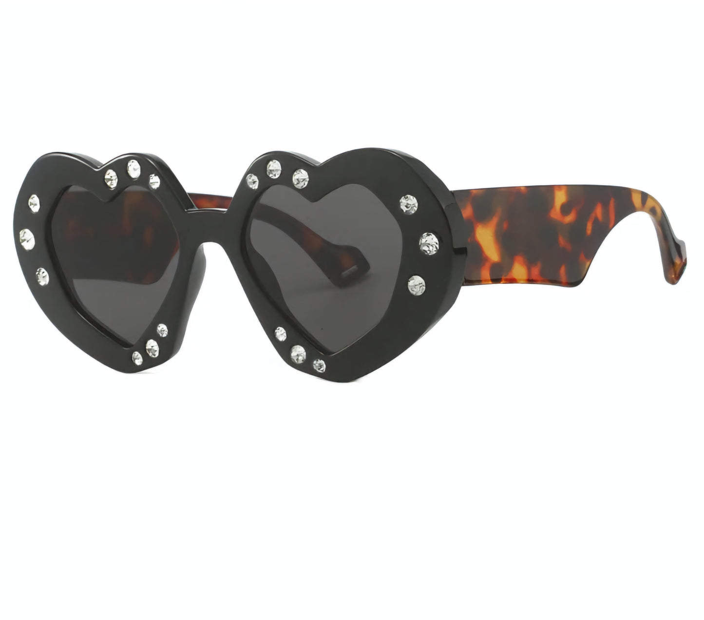 Heart Shaped Y2K Punk Style Rhinestone Ladies Sunglasses