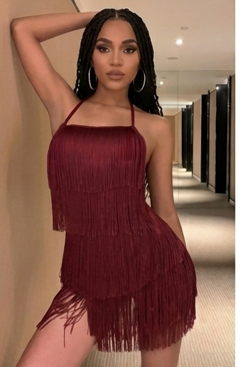 Backless Tassel Fringe Women's Sleeveless Shorts Romper