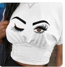 "NOPE Not Today"/Faith/Lip/Striped/Stiletto/Eyelash Print Women’s O-Neck Short Sleeve T-Shirt + Mini Shorts 2-Piece Set