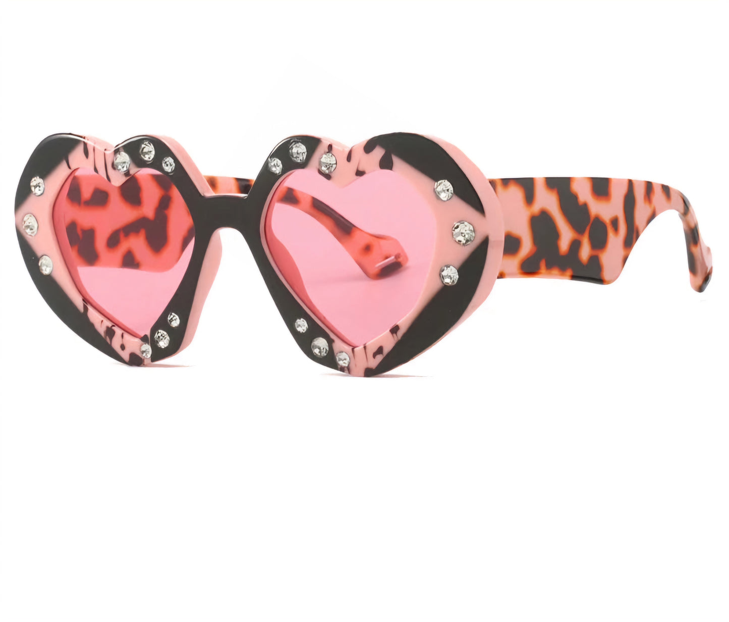 Heart Shaped Y2K Punk Style Rhinestone Ladies Sunglasses