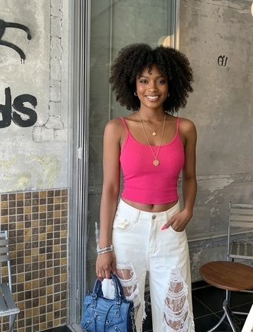 White Ripped Lace Fringe Hollow-Out Design Wide Leg Women's Hip-Hop Streetwear Jeans