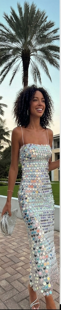 Sparkling Sequin Sleeveless Solid Backless Spaghetti Strap Formal Maxi Party Dress