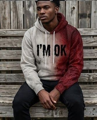Men's Drawstring Hip-Hop 3D Blood Print Halloween Long Sleeve Hoodie Sweatshirts to 5X Big & Tall - 14 Patterns
