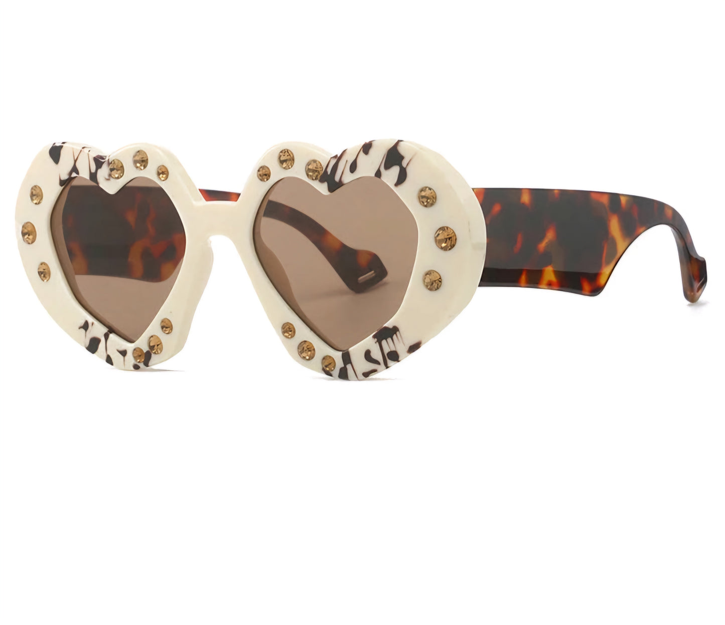 Heart Shaped Y2K Punk Style Rhinestone Ladies Sunglasses