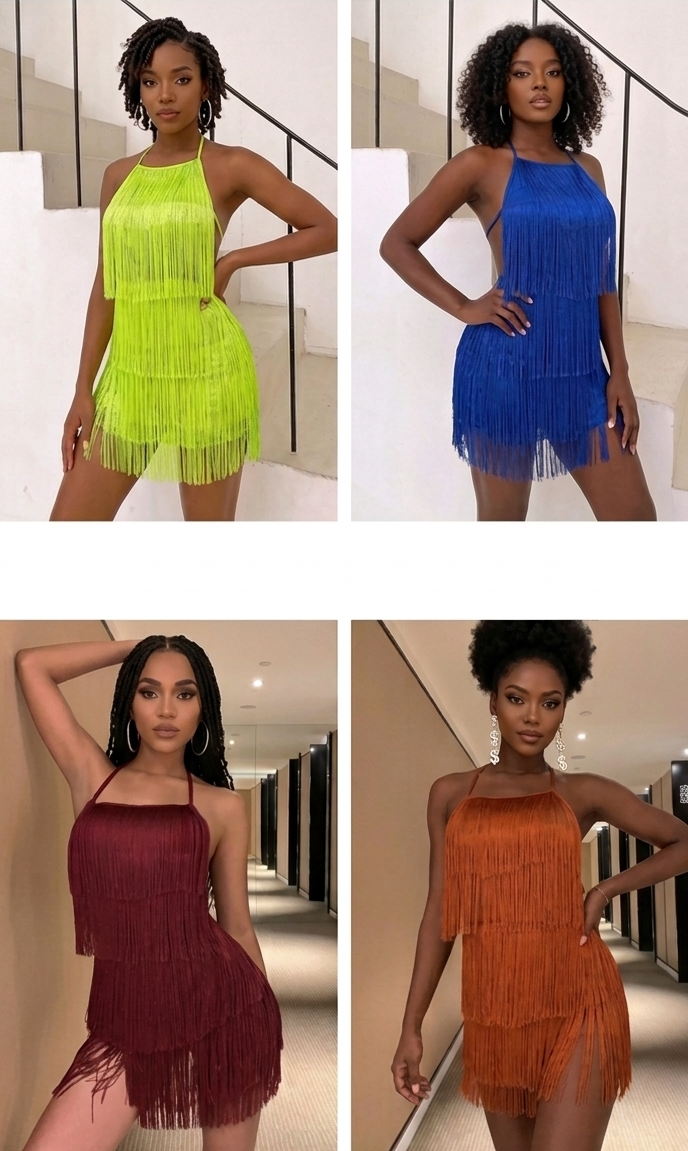 Backless Tassel Fringe Women's Sleeveless Shorts Romper