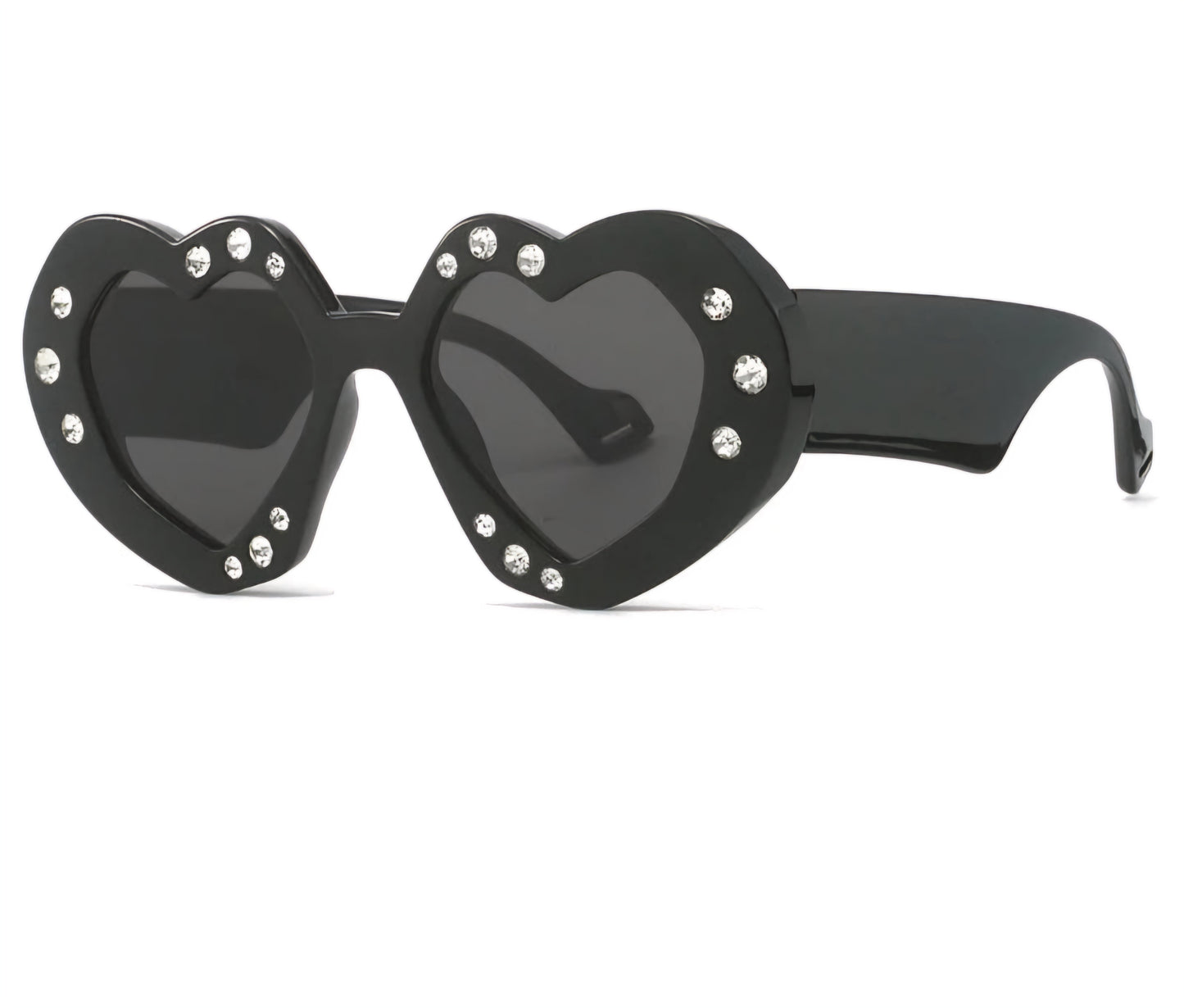 Heart Shaped Y2K Punk Style Rhinestone Ladies Sunglasses