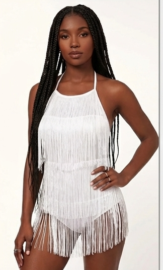 Backless Tassel Fringe Women's Sleeveless Shorts Romper
