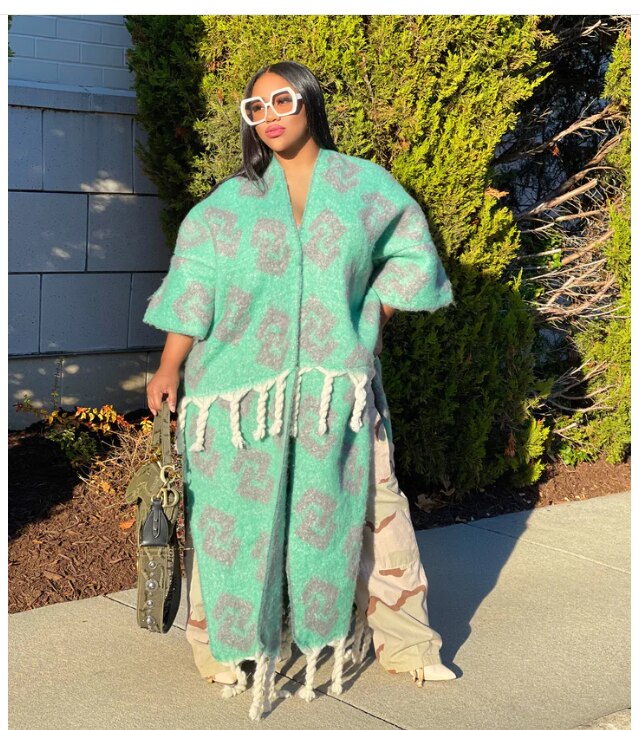 Fuzzy African Oversized Open Front Loose Kimonos