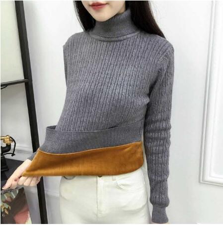 Velvet Lined Knitted  Ladies Pullover Sweater