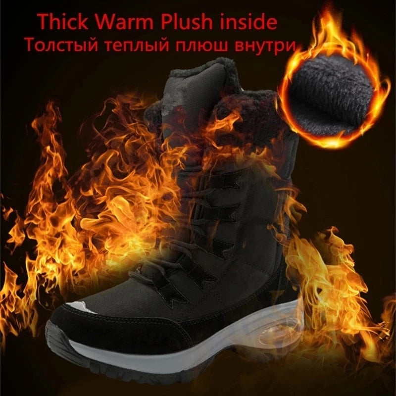 Waterproof Winter Women's Snow Fur Lined Non-Slip Ankle Snowboots