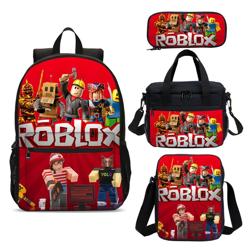 4Pcs/Set Cartoon Print Waterpoof Backpack