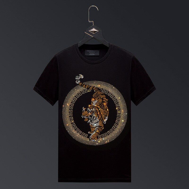 Men's Tiger Rhinestone Streetwear T-Shirt to 6X