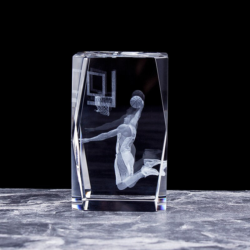 Mamba Never Out Crystal 3D Kobe Bryant Laser Engraved Cube