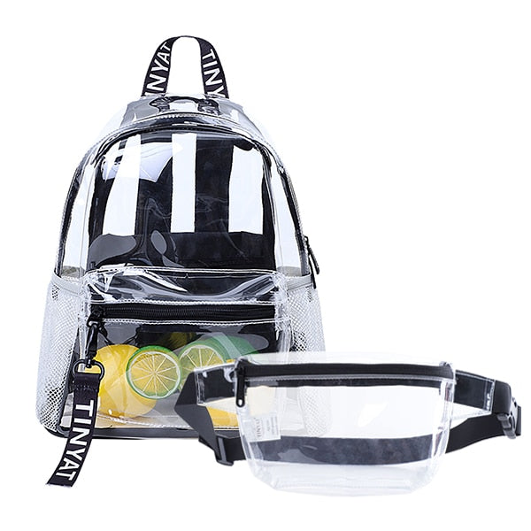 PVC Clear Transparent Waterproof Travel Backpack