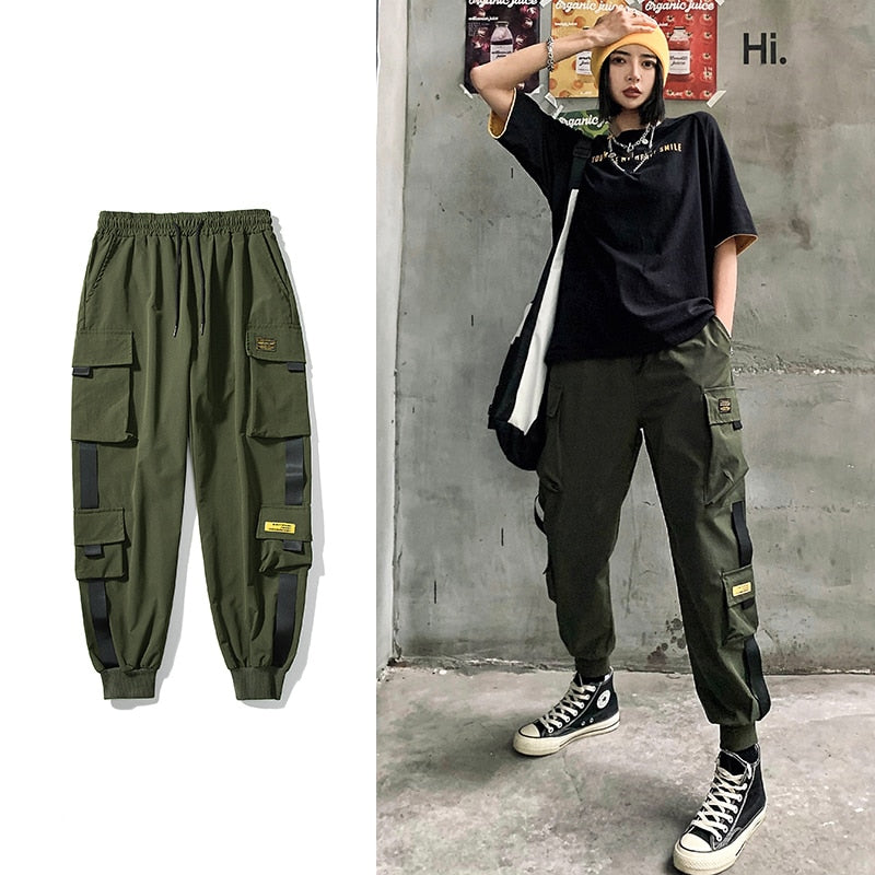 Ripped Hip Hop Streetwear Ankle-Length Drawstring Ladies Sweatpants