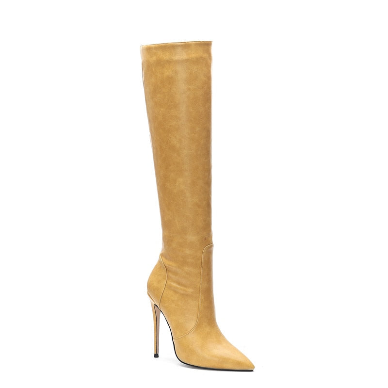 Over the Knee Pointed Toe Stiletto Heel Boots