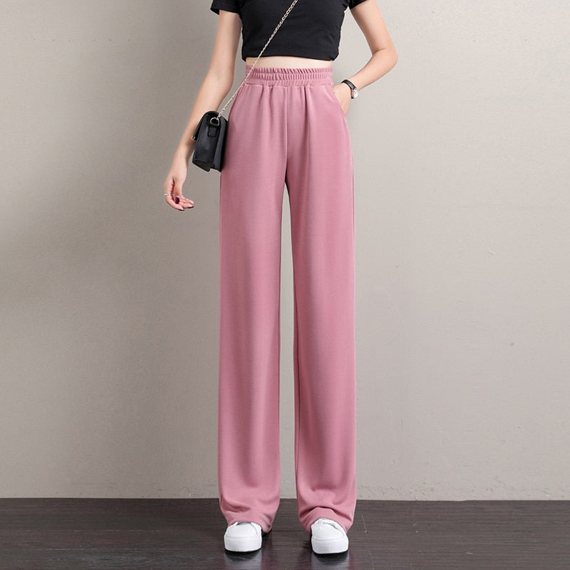 Straight Wide Leg High Waist Ladies Sweatpants