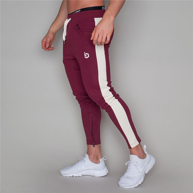 Side Striped Men's Skinny Gym Jogger Sweatpants