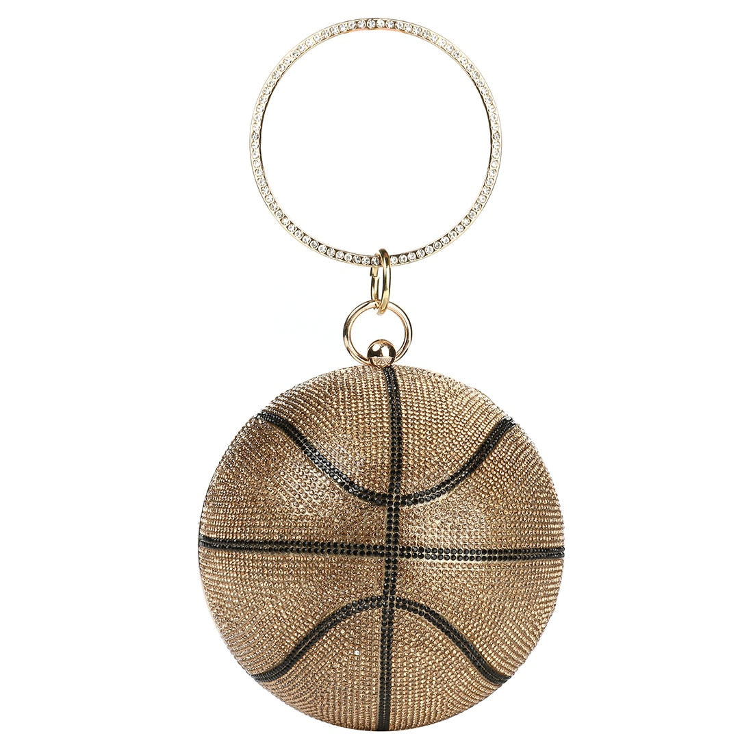 Colored Diamond Shoulder Chain Basketball Clutch Purse