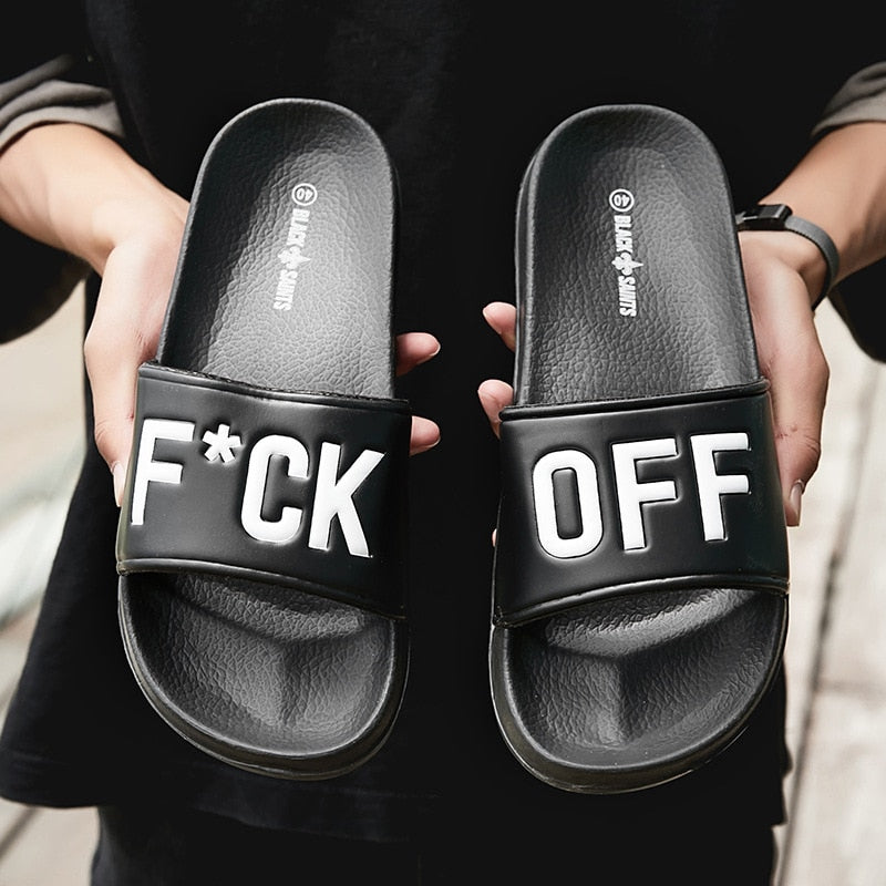 F*CK OFF/SHUT UP Men's Flip Flop Slides