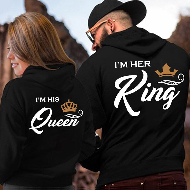 Her King/His Queen Couple Matching Hoodies