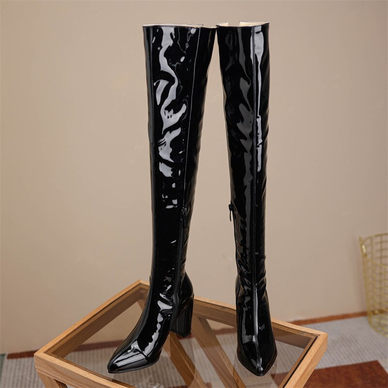 Over The Knee Women's Zipper Thigh Boots