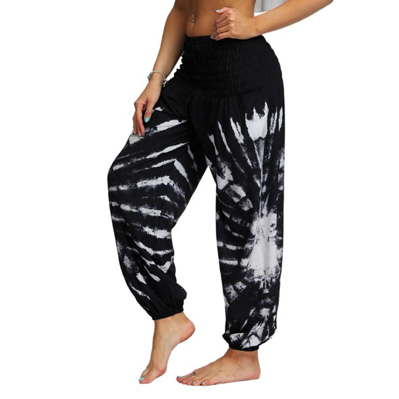 Tie-Dye Pocket Gradient Bohemian Ladies Pants Plus to 5X